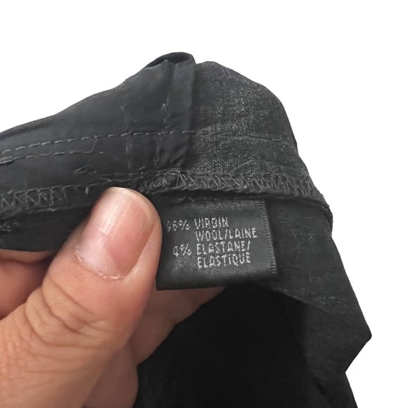 Lafayette 148 NY Womens Charcoal Gray Wide Leg Virgin Wool Trouser Pants 10 - Picture 5 of 6